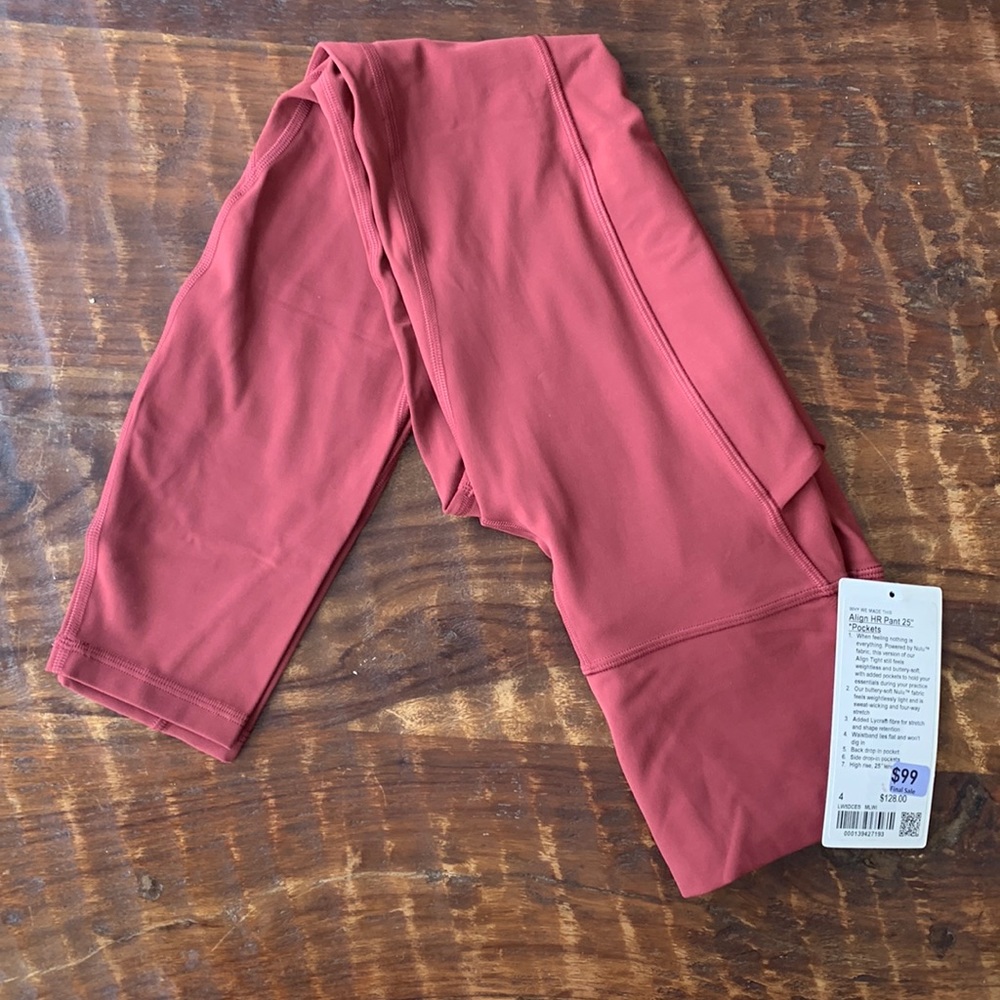 NWT Lululemon HR 25” Pockets Align leggings size 4